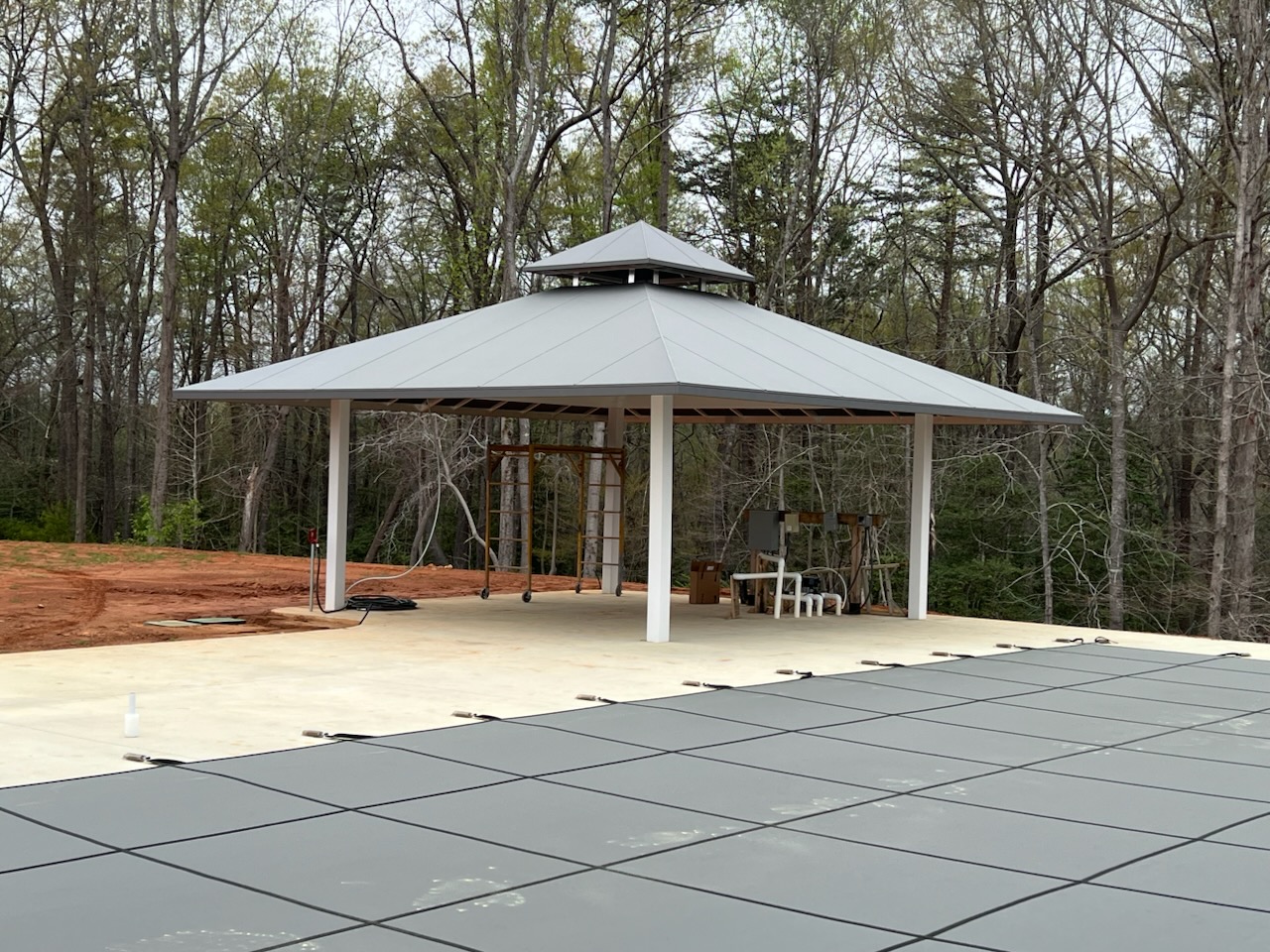 Residential tent patio cover in Shelby