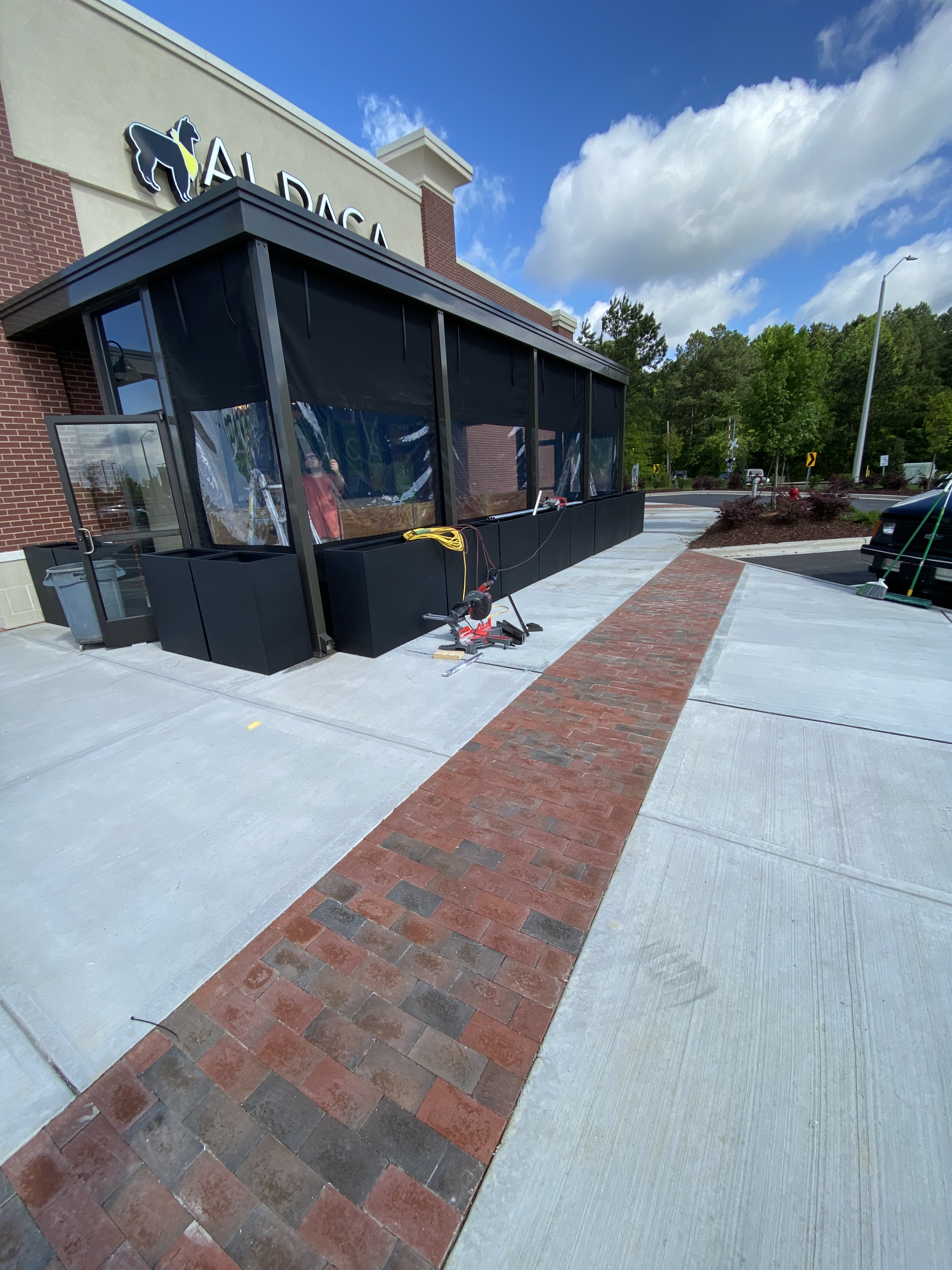 Restaurant patio cover in Winston-Salem