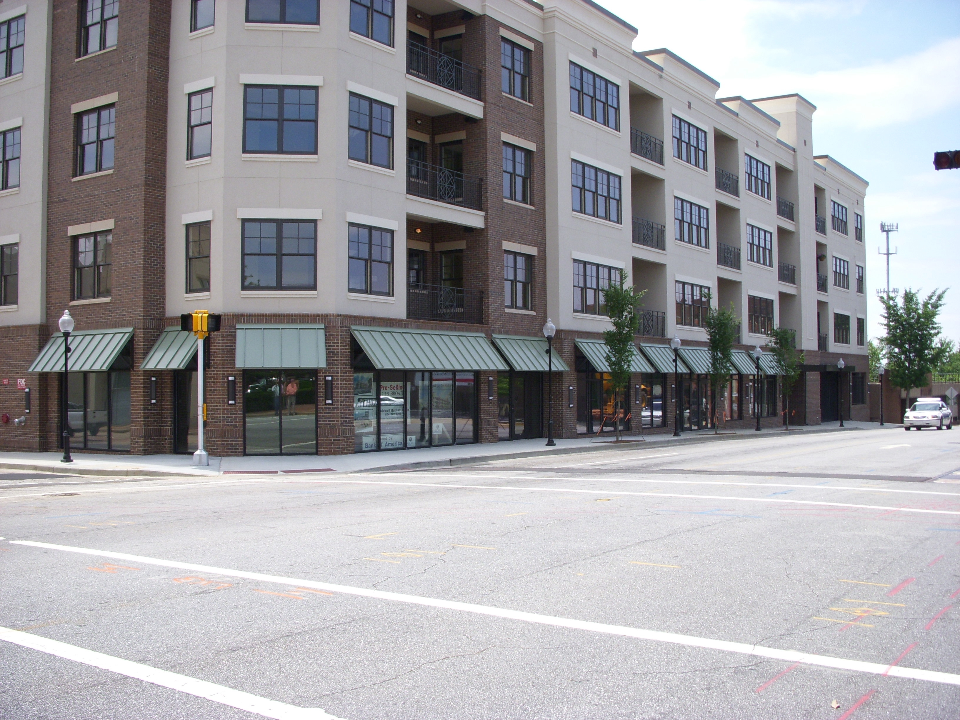 Standing seam concave awning in Greenville