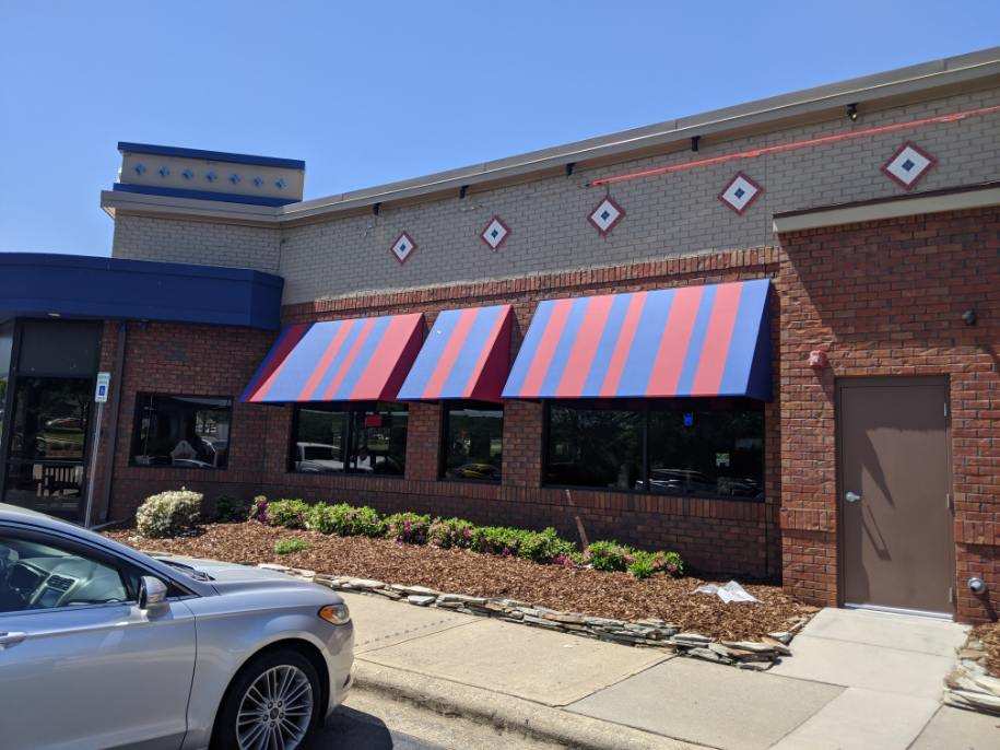 Storefront awning in Asheville