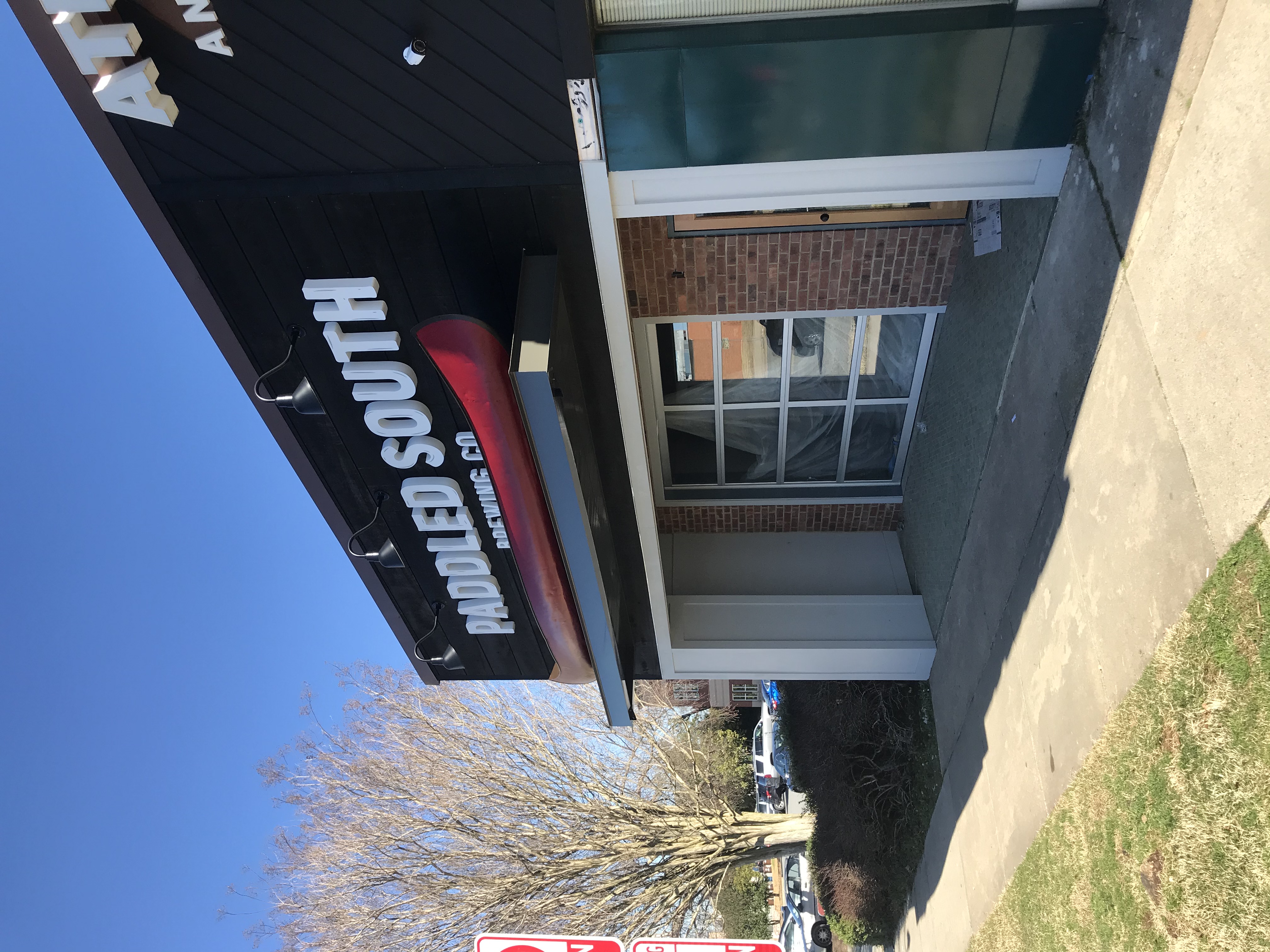 Storefront backlit awning at Paddle South in High Point