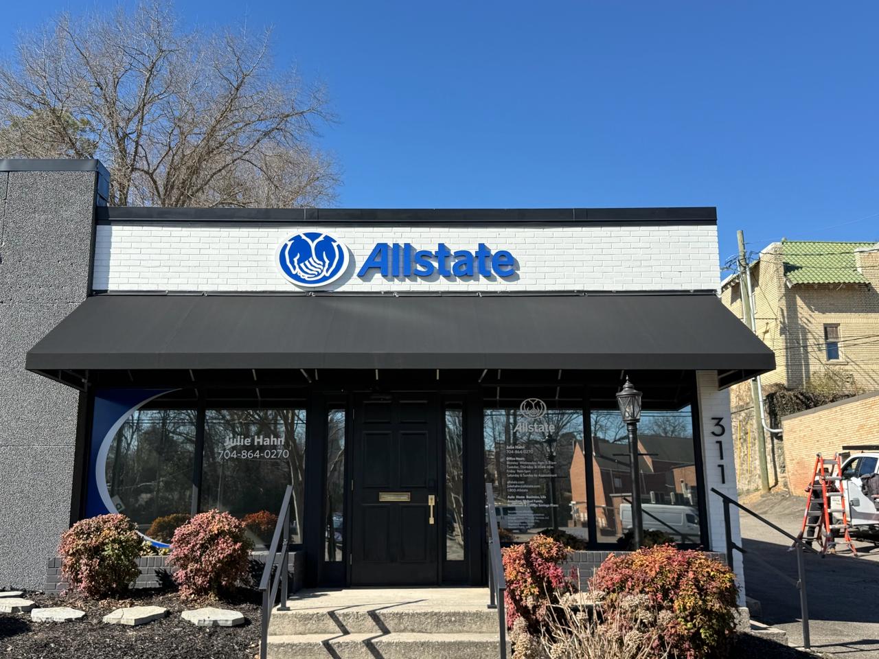 Canvas storefront awning close-up in Gastonia