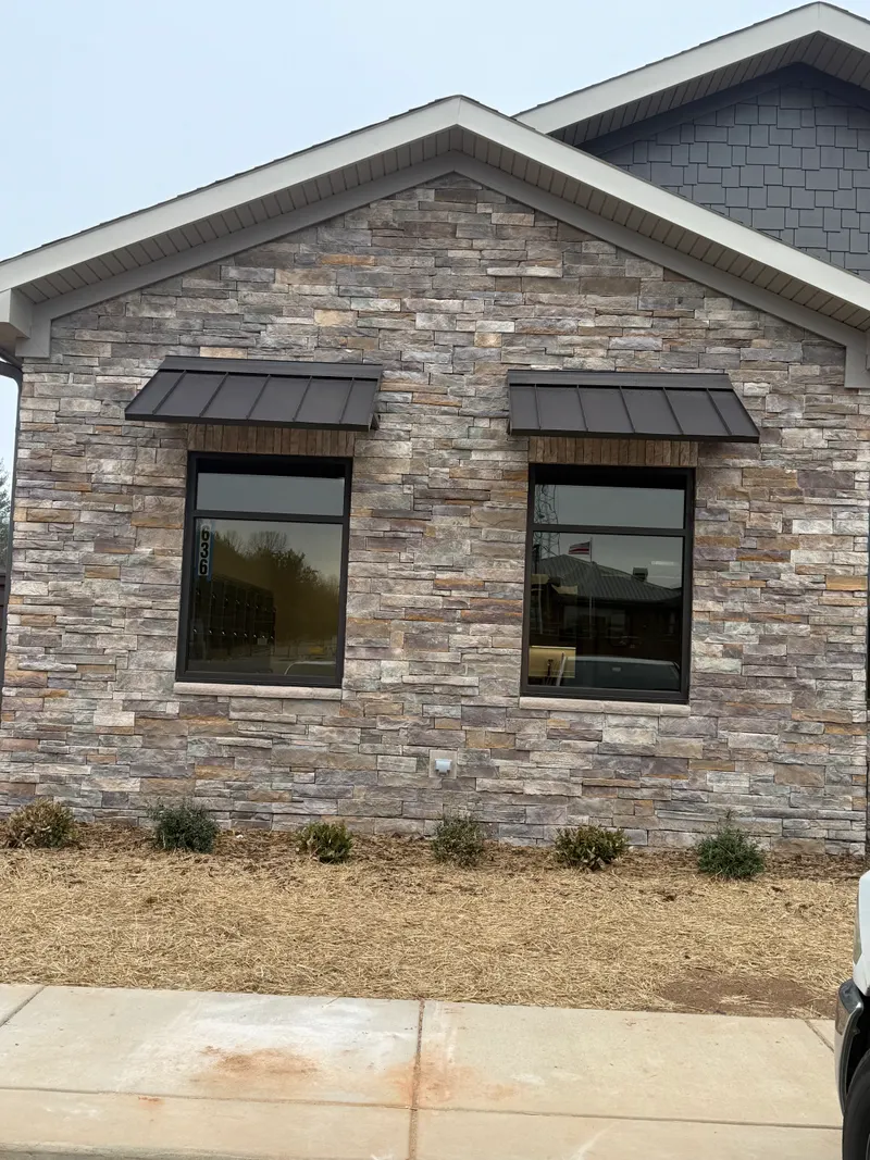 Standing seam metal window awning in Morganton NC